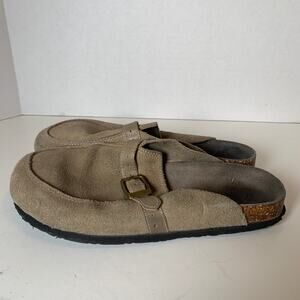 Ciabatta's Womens Shoe Suede Clog Slide Mule Gray buckle Size 38 L7